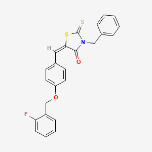 molecular formula C24H18FNO2S2 B3896625 3-benzyl-5-{4-[(2-fluorobenzyl)oxy]benzylidene}-2-thioxo-1,3-thiazolidin-4-one 