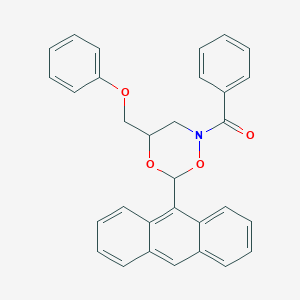 molecular formula C31H25NO4 B389663 [6-(9-Anthryl)-2-benzoyl-1,5,2-dioxazinan-4-yl]methyl phenyl ether 