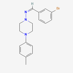 molecular formula C18H20BrN3 B3896636 (Z)-1-(3-Bromophenyl)-N-[4-(4-methylphenyl)piperazin-1-YL]methanimine 