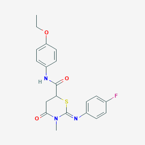 molecular formula C20H20FN3O3S B389669 (2Z)-N-(4-ethoxyphenyl)-2-[(4-fluorophenyl)imino]-3-methyl-4-oxo-1,3-thiazinane-6-carboxamide CAS No. 333328-05-5