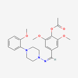 2,6-dimethoxy-4-({[4-(2-methoxyphenyl)-1-piperazinyl]imino}methyl)phenyl acetate