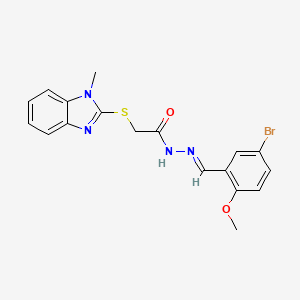 N'-(5-BR-2-METHOXYBENZYLIDENE)-2-((1-ME-1H-BENZIMIDAZOL-2-YL)THIO)ACETOHYDRAZIDE