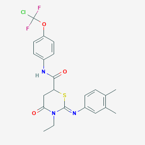 N-{4-[chloro(difluoro)methoxy]phenyl}-2-[(3,4-dimethylphenyl)imino]-3-ethyl-4-oxo-1,3-thiazinane-6-carboxamide