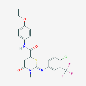 2-([4-Chloro-3-(trifluoromethyl)phenyl]imino)-N-(4-ethoxyphenyl)-3-methyl-4-oxo-1,3-thiazinane-6-carboxamide