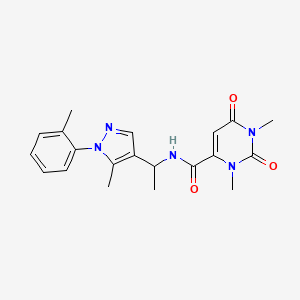 1,3-dimethyl-N-{1-[5-methyl-1-(2-methylphenyl)-1H-pyrazol-4-yl]ethyl}-2,6-dioxo-1,2,3,6-tetrahydro-4-pyrimidinecarboxamide