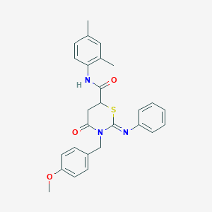 (2Z)-N-(2,4-dimethylphenyl)-3-(4-methoxybenzyl)-4-oxo-2-(phenylimino)-1,3-thiazinane-6-carboxamide