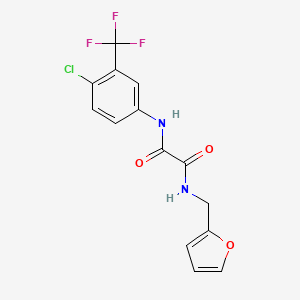 molecular formula C14H10ClF3N2O3 B3896820 N-[4-chloro-3-(trifluoromethyl)phenyl]-N'-(2-furylmethyl)ethanediamide 