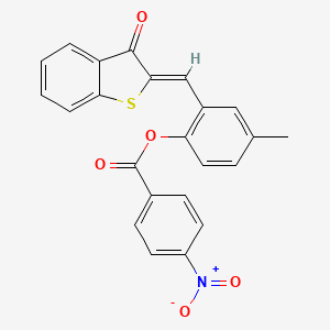 molecular formula C23H15NO5S B3896847 4-methyl-2-[(3-oxo-1-benzothien-2(3H)-ylidene)methyl]phenyl 4-nitrobenzoate 