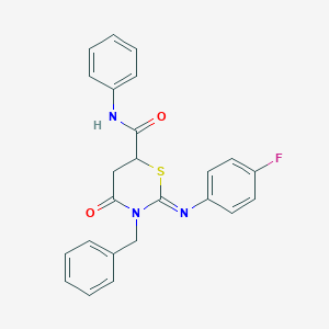 (2Z)-3-benzyl-2-[(4-fluorophenyl)imino]-4-oxo-N-phenyl-1,3-thiazinane-6-carboxamide