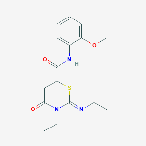 3-ethyl-2-(ethylimino)-N-(2-methoxyphenyl)-4-oxo-1,3-thiazinane-6-carboxamide