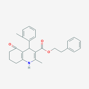 2-Phenylethyl 2-methyl-4-(2-methylphenyl)-5-oxo-1,4,5,6,7,8-hexahydroquinoline-3-carboxylate