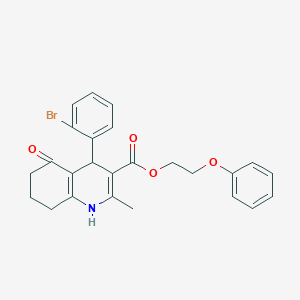 molecular formula C25H24BrNO4 B389689 2-Phenoxyethyl 4-(2-bromophenyl)-2-methyl-5-oxo-1,4,5,6,7,8-hexahydroquinoline-3-carboxylate 