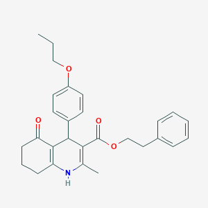 2-Phenylethyl 2-methyl-5-oxo-4-(4-propoxyphenyl)-1,4,5,6,7,8-hexahydroquinoline-3-carboxylate