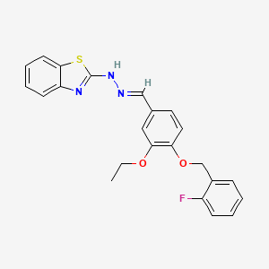 molecular formula C23H20FN3O2S B3896906 3-ethoxy-4-[(2-fluorobenzyl)oxy]benzaldehyde 1,3-benzothiazol-2-ylhydrazone 