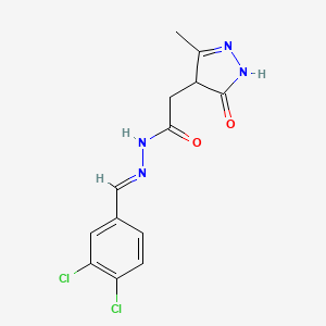 N'-(3,4-dichlorobenzylidene)-2-(3-methyl-5-oxo-4,5-dihydro-1H-pyrazol-4-yl)acetohydrazide