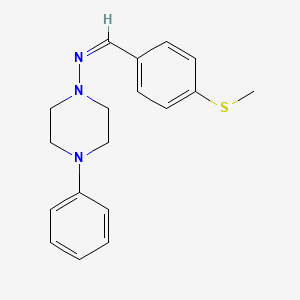 molecular formula C18H21N3S B3896937 N-[4-(methylthio)benzylidene]-4-phenyl-1-piperazinamine 