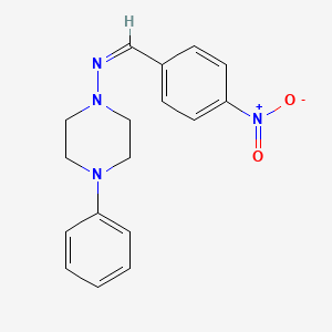 molecular formula C17H18N4O2 B3896943 N-(4-nitrobenzylidene)-4-phenyl-1-piperazinamine 