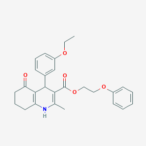 2-Phenoxyethyl 4-(3-ethoxyphenyl)-2-methyl-5-oxo-1,4,5,6,7,8-hexahydroquinoline-3-carboxylate