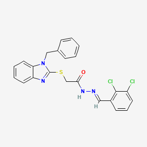 molecular formula C23H18Cl2N4OS B3896953 2-[(1-benzyl-1H-benzimidazol-2-yl)thio]-N'-(2,3-dichlorobenzylidene)acetohydrazide 