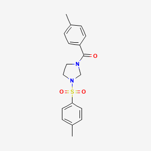 molecular formula C18H20N2O3S B3896961 1-(4-methylbenzoyl)-3-[(4-methylphenyl)sulfonyl]imidazolidine 