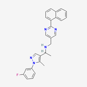 1-[1-(3-fluorophenyl)-5-methyl-1H-pyrazol-4-yl]-N-{[2-(1-naphthyl)-5-pyrimidinyl]methyl}ethanamine