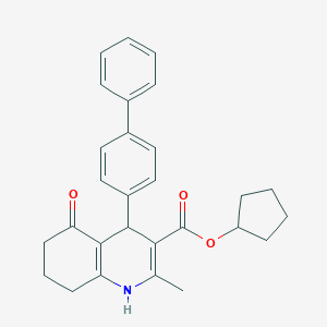 molecular formula C28H29NO3 B389700 Cyclopentyl 4-(biphenyl-4-yl)-2-methyl-5-oxo-1,4,5,6,7,8-hexahydroquinoline-3-carboxylate 
