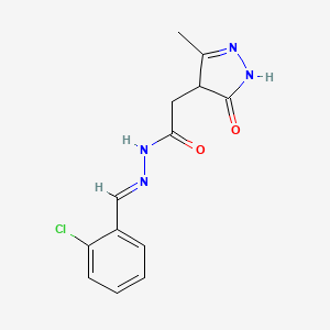 N'-(2-chlorobenzylidene)-2-(3-methyl-5-oxo-4,5-dihydro-1H-pyrazol-4-yl)acetohydrazide