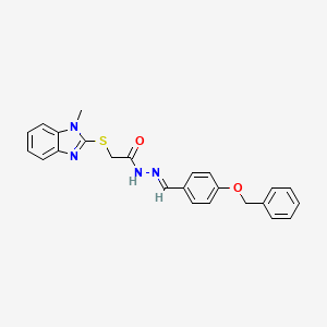 molecular formula C24H22N4O2S B3897012 N'-(4-(BENZYLOXY)BENZYLIDENE)-2-((1-ME-1H-BENZIMIDAZOL-2-YL)THIO)ACETOHYDRAZIDE 