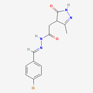 N'-(4-bromobenzylidene)-2-(3-methyl-5-oxo-4,5-dihydro-1H-pyrazol-4-yl)acetohydrazide