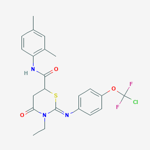 (2Z)-2-{[4-(CHLORODIFLUOROMETHOXY)PHENYL]IMINO}-N-(2,4-DIMETHYLPHENYL)-3-ETHYL-4-OXO-1,3-THIAZINANE-6-CARBOXAMIDE