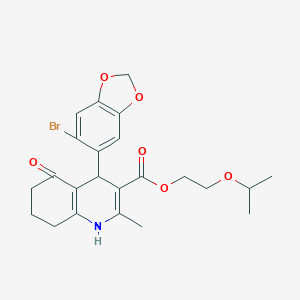 2-propan-2-yloxyethyl 4-(6-bromo-1,3-benzodioxol-5-yl)-2-methyl-5-oxo-4,6,7,8-tetrahydro-1H-quinoline-3-carboxylate