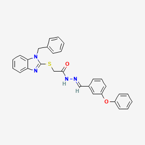 molecular formula C29H24N4O2S B3897043 2-[(1-benzyl-1H-benzimidazol-2-yl)thio]-N'-(3-phenoxybenzylidene)acetohydrazide 