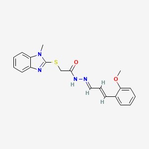 molecular formula C20H20N4O2S B3897052 N'-[(E,2E)-3-(2-methoxyphenyl)-2-propenylidene]-2-[(1-methyl-1H-benzimidazol-2-yl)thio]acetohydrazide 