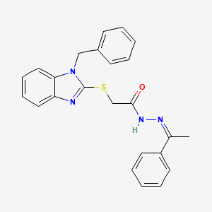 molecular formula C24H22N4OS B3897068 2-[(1-benzyl-1H-benzimidazol-2-yl)thio]-N'-(1-phenylethylidene)acetohydrazide 