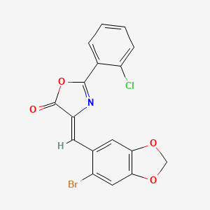 molecular formula C17H9BrClNO4 B3897085 4-[(6-bromo-1,3-benzodioxol-5-yl)methylene]-2-(2-chlorophenyl)-1,3-oxazol-5(4H)-one 