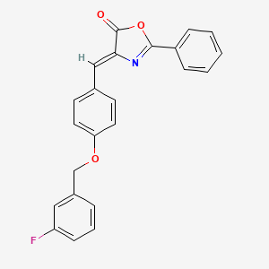 molecular formula C23H16FNO3 B3897109 4-{4-[(3-fluorobenzyl)oxy]benzylidene}-2-phenyl-1,3-oxazol-5(4H)-one 