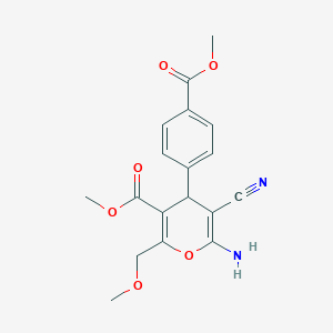 Methyl 6-amino-5-cyano-4-[4-(methoxycarbonyl)phenyl]-2-(methoxymethyl)-4H-pyran-3-carboxylate