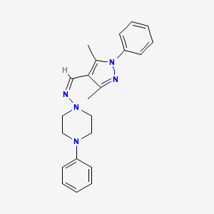 N-[(3,5-dimethyl-1-phenyl-1H-pyrazol-4-yl)methylene]-4-phenyl-1-piperazinamine