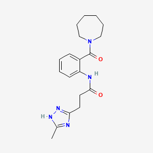 molecular formula C19H25N5O2 B3897131 N-[2-(azepan-1-ylcarbonyl)phenyl]-3-(3-methyl-1H-1,2,4-triazol-5-yl)propanamide 