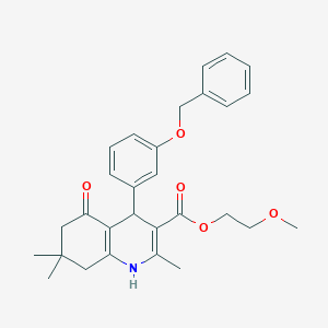 2-Methoxyethyl 4-[3-(benzyloxy)phenyl]-2,7,7-trimethyl-5-oxo-1,4,5,6,7,8-hexahydroquinoline-3-carboxylate