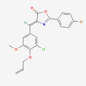 molecular formula C20H15BrClNO4 B3897154 4-[4-(allyloxy)-3-chloro-5-methoxybenzylidene]-2-(4-bromophenyl)-1,3-oxazol-5(4H)-one 