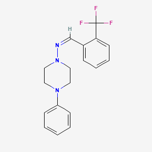 molecular formula C18H18F3N3 B3897167 4-phenyl-N-[2-(trifluoromethyl)benzylidene]-1-piperazinamine 