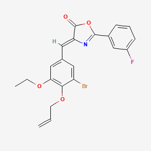 molecular formula C21H17BrFNO4 B3897203 4-[4-(allyloxy)-3-bromo-5-ethoxybenzylidene]-2-(3-fluorophenyl)-1,3-oxazol-5(4H)-one CAS No. 5894-72-4