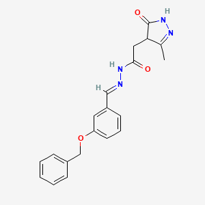 N'-{(E)-[3-(benzyloxy)phenyl]methylidene}-2-(3-methyl-5-oxo-4,5-dihydro-1H-pyrazol-4-yl)acetohydrazide