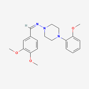 N-(3,4-dimethoxybenzylidene)-4-(2-methoxyphenyl)-1-piperazinamine