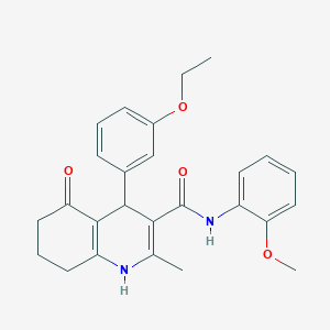 molecular formula C26H28N2O4 B389723 4-(3-ethoxyphenyl)-N-(2-methoxyphenyl)-2-methyl-5-oxo-1,4,5,6,7,8-hexahydroquinoline-3-carboxamide 