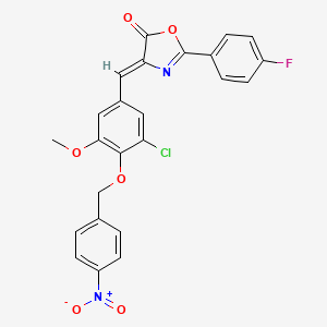 4-{3-chloro-5-methoxy-4-[(4-nitrobenzyl)oxy]benzylidene}-2-(4-fluorophenyl)-1,3-oxazol-5(4H)-one