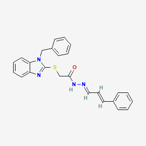 2-[(1-benzyl-1H-benzimidazol-2-yl)sulfanyl]-N'-[(1E,2E)-3-phenylprop-2-en-1-ylidene]acetohydrazide