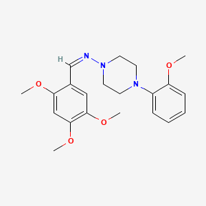 molecular formula C21H27N3O4 B3897271 4-(2-methoxyphenyl)-N-(2,4,5-trimethoxybenzylidene)-1-piperazinamine 