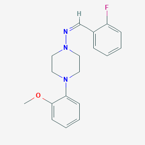 molecular formula C18H20FN3O B3897302 N-(2-fluorobenzylidene)-4-(2-methoxyphenyl)-1-piperazinamine 